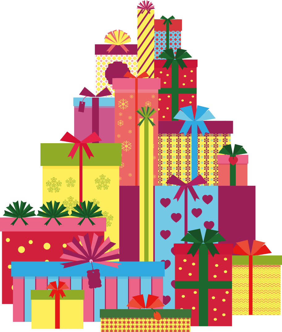 Christmas rug big stack of gift boxes - TenStickers
