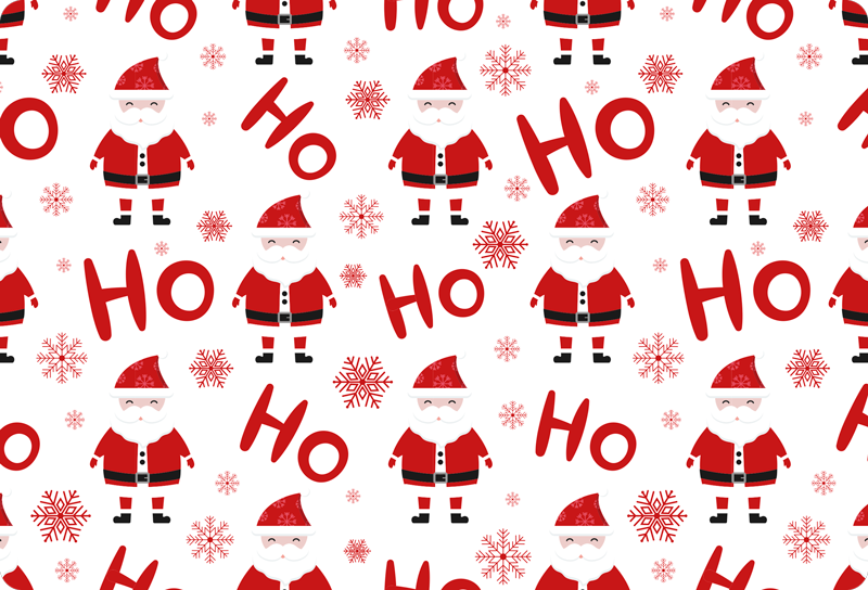 Christmas rug with santa claus and hohoho design - TenStickers