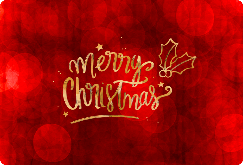 Christmas rug merry christmas in red laptop - TenStickers