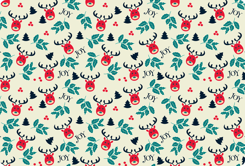 Christmas rug joy and reindeer laptop - TenStickers