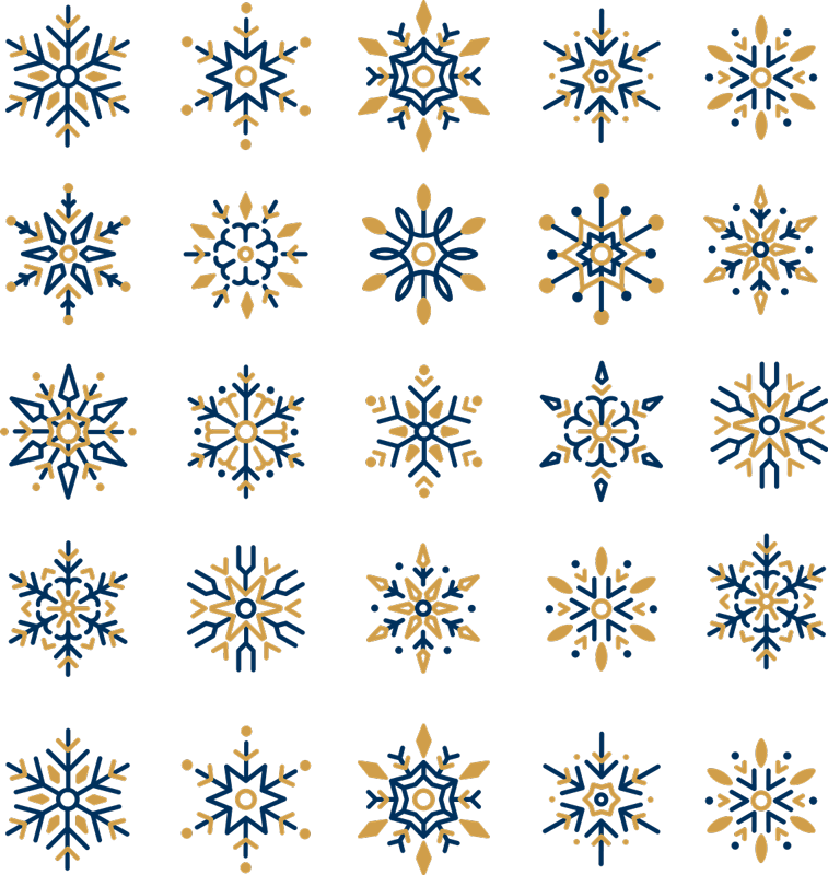 Christmas rug with 25 unique snowflakes design - TenStickers