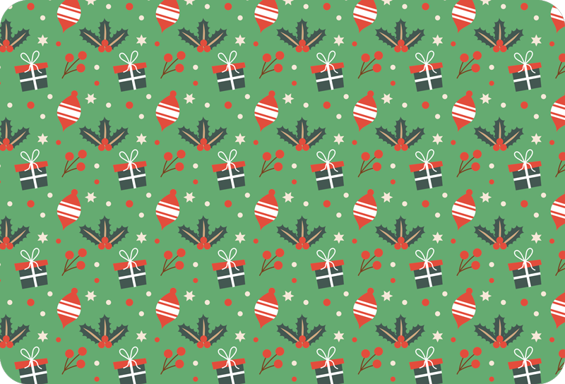 Christmas rug with green laptop candy pattern - TenStickers