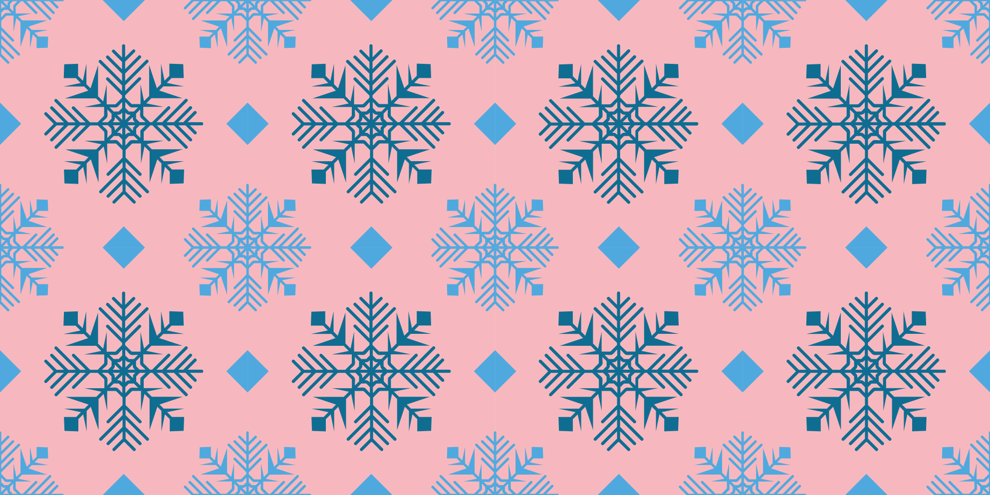Christmas rug with pink and blue snowflakes pattern - TenStickers
