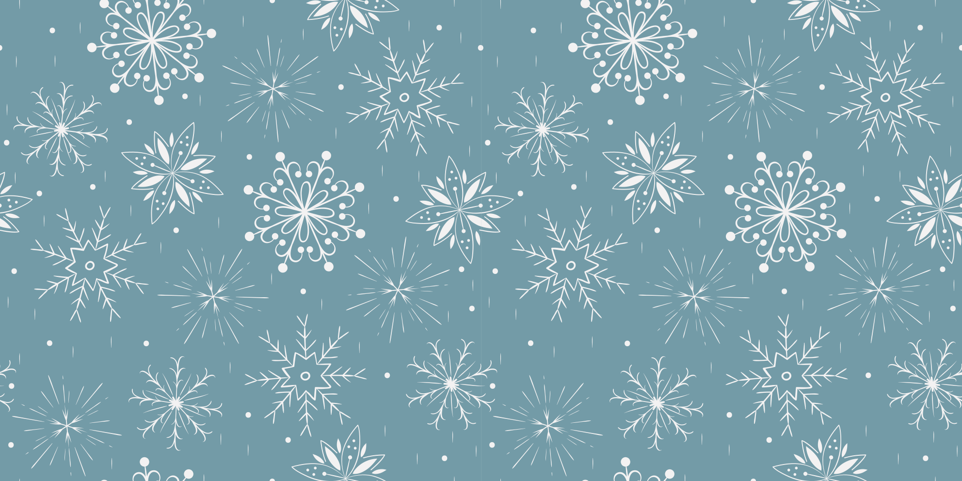 Christmas rug with blue and white snowflakes - TenStickers