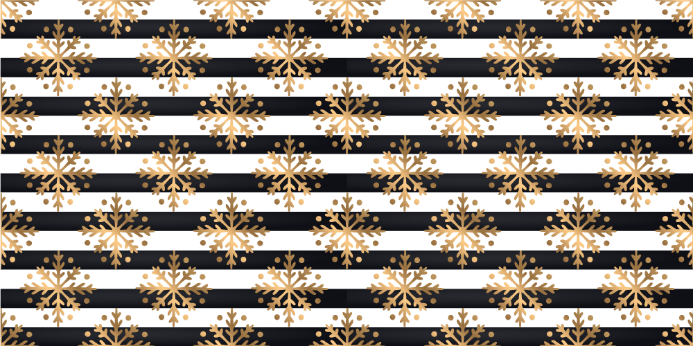 Christmas rug with golden snowflakes on stripes - TenStickers