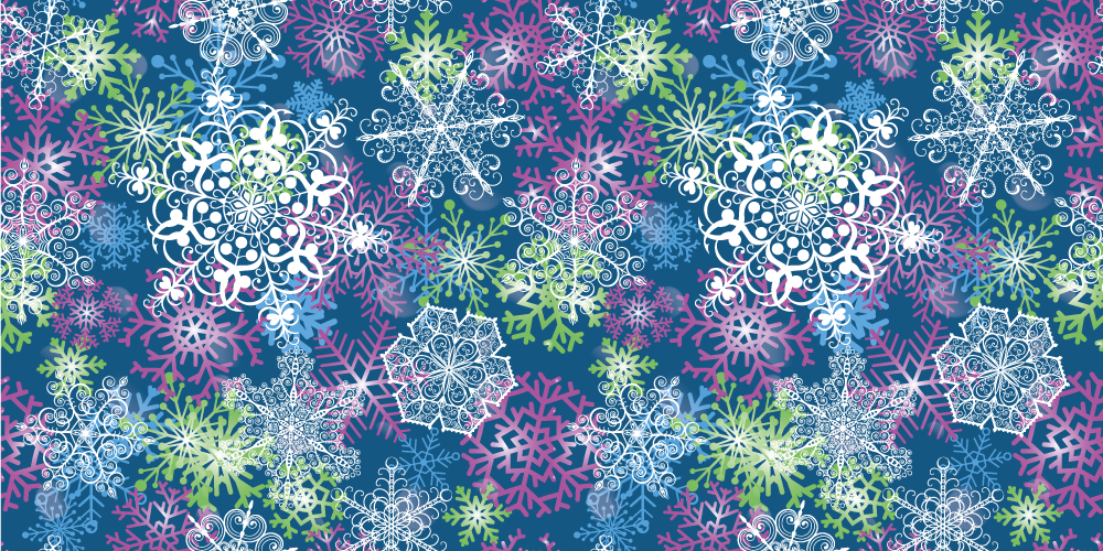Christmas rug snowflakes on blue background - TenStickers