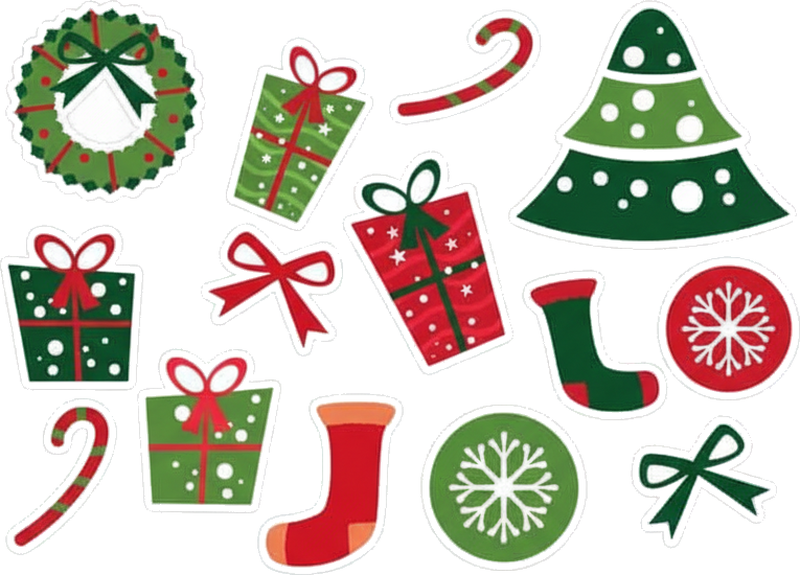 Christmas rug with timeless holiday motifs - TenStickers