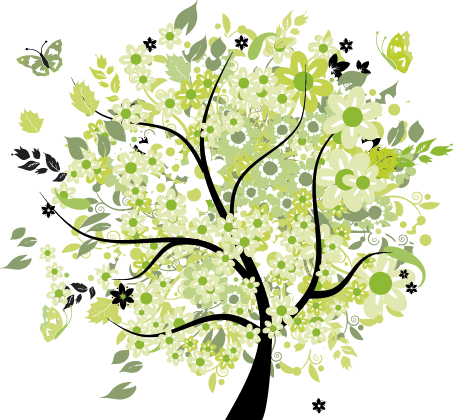 Floral rug inspired by green spring trees - TenStickers