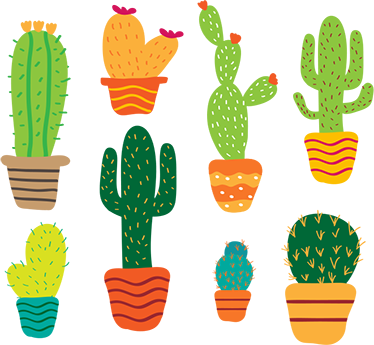 Floral rug vibrant cactus collection - TenStickers