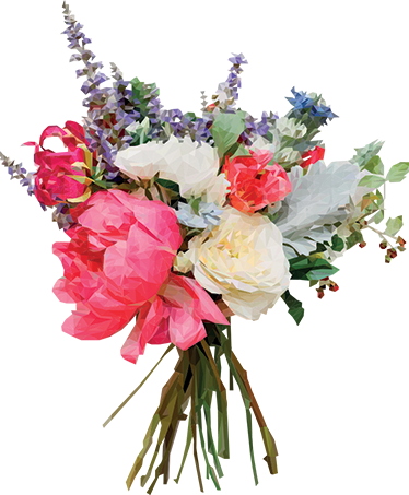 Floral rug geometric bouquet design - TenStickers