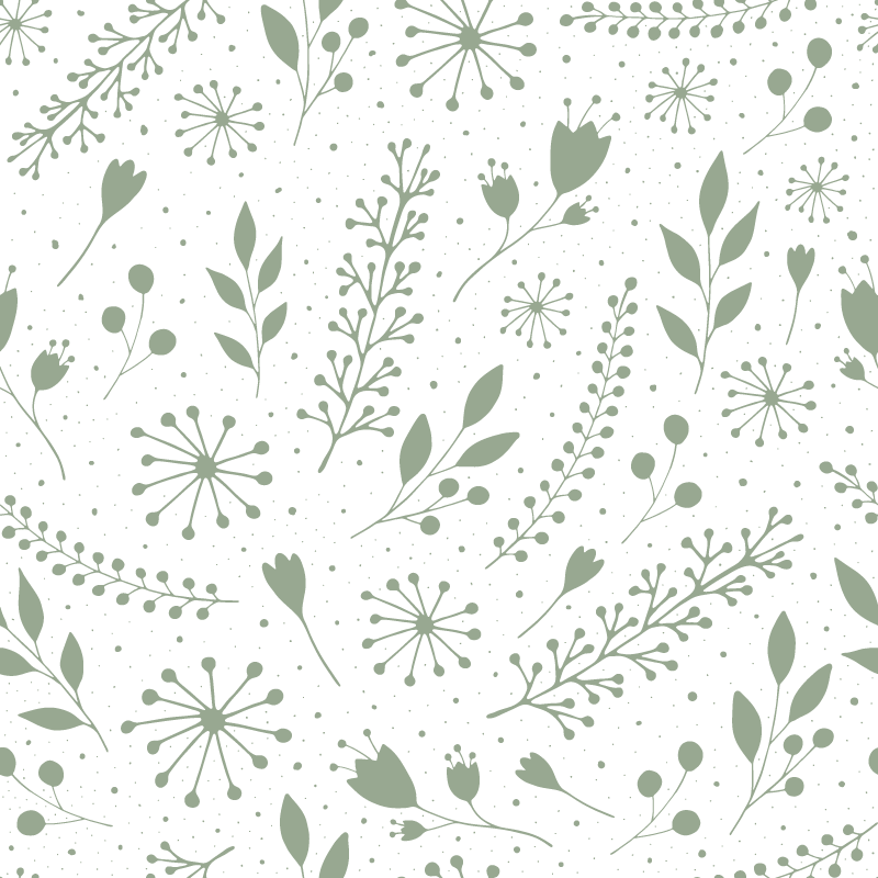 Floral rug with leafy greens and flower design - TenStickers