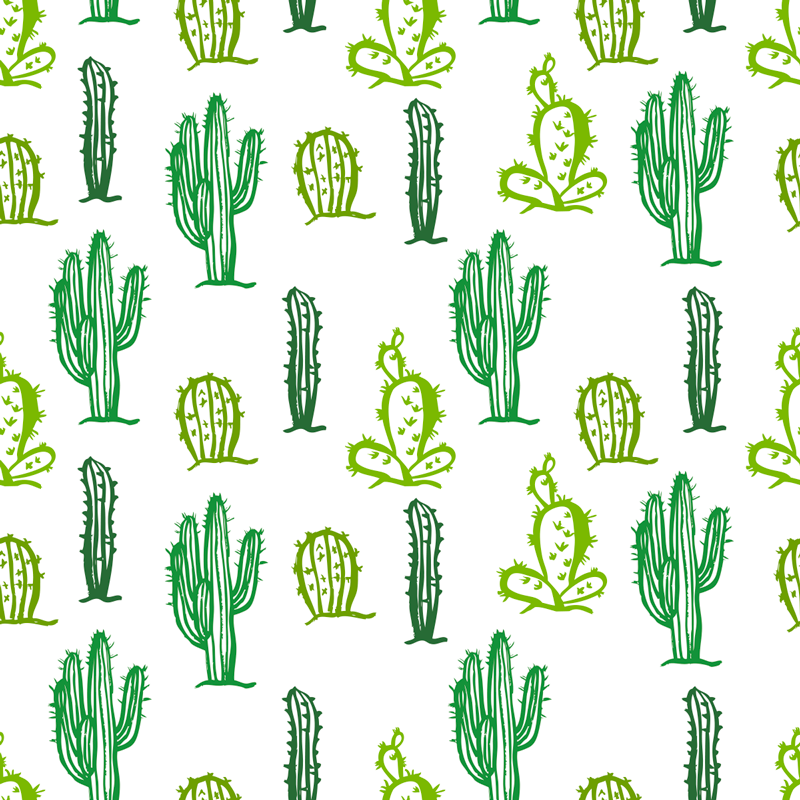Floral rug in green cactus style - TenStickers