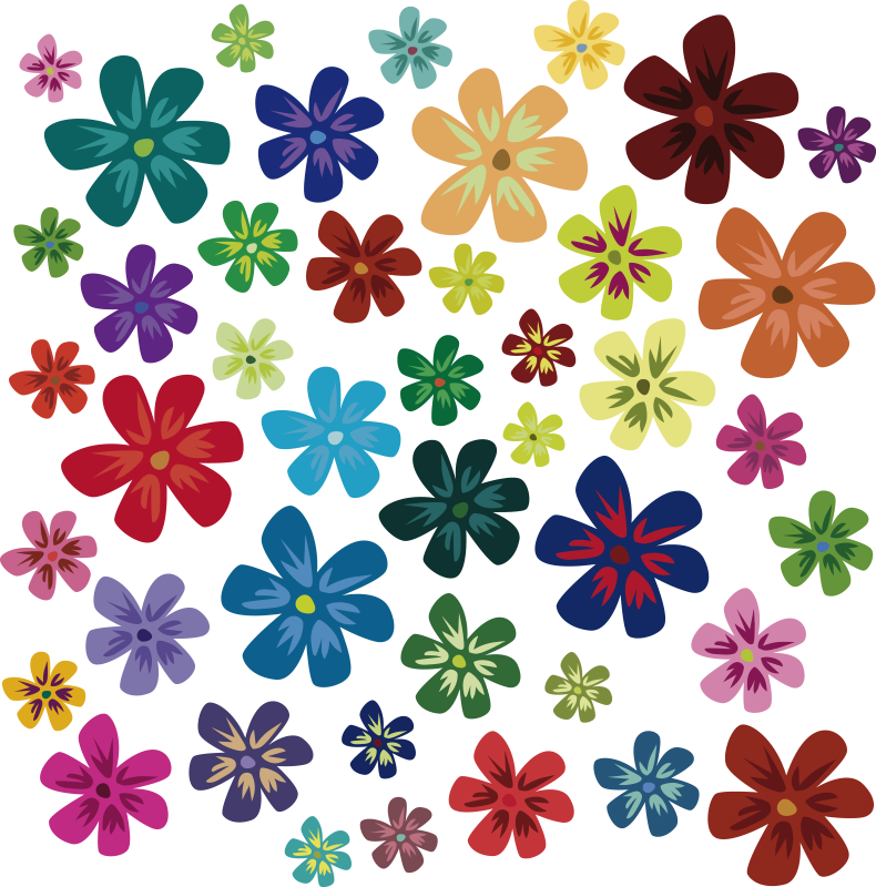 Floral rug in vibrant flower print - TenStickers