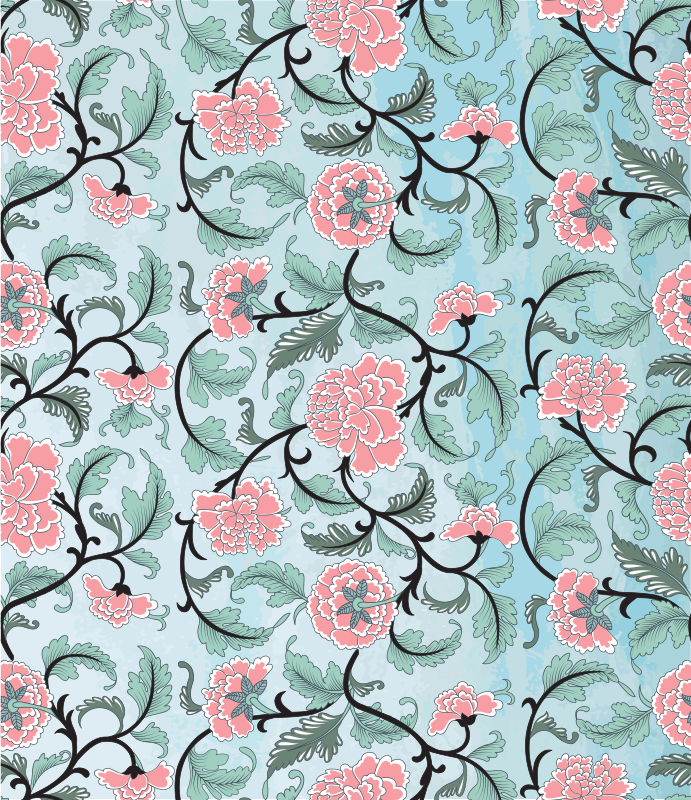 Floral rug featuring japanese flowers window film - TenStickers