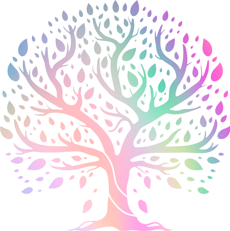 Floral rug tree of life in rainbow colors - TenStickers