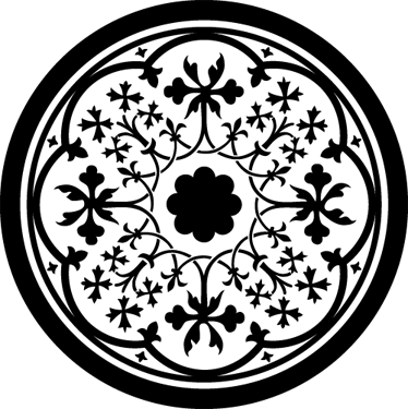 Floral rug with gothic rosette design - TenStickers