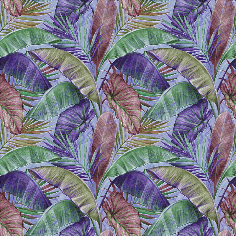 Floral rug with purple leaves design - TenStickers
