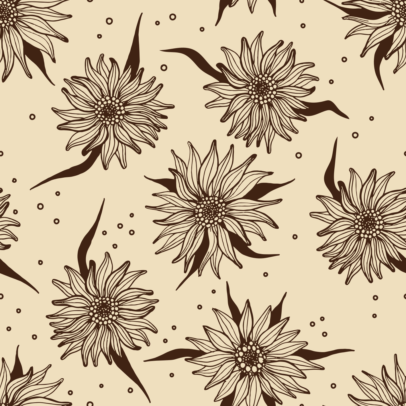 Floral rug old sunflower design - TenStickers