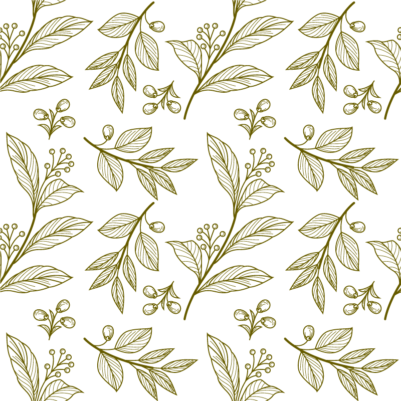 Floral rug with botanical leaves design - TenStickers