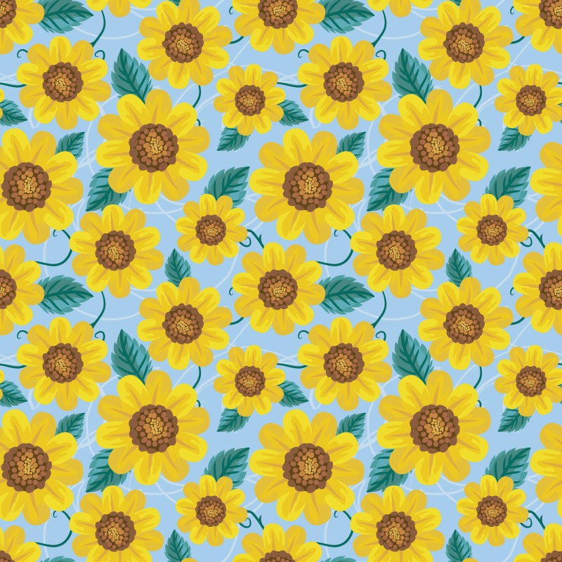 Floral rug with sunflower patterns - TenStickers