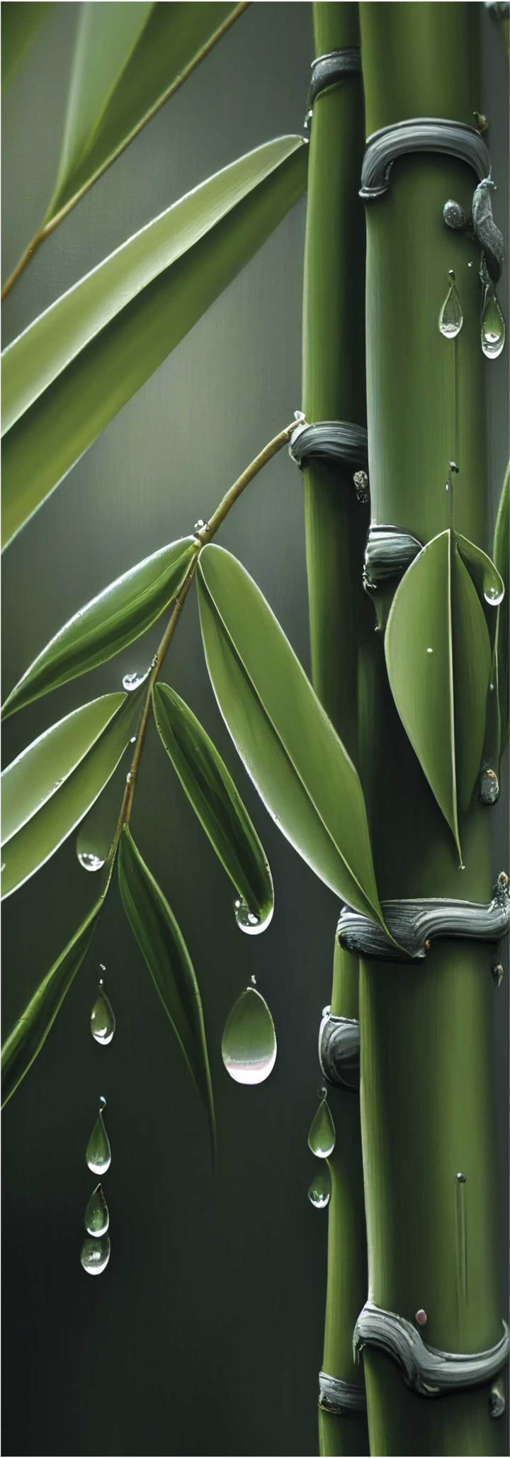 Floral rug with bamboo and drops - TenStickers