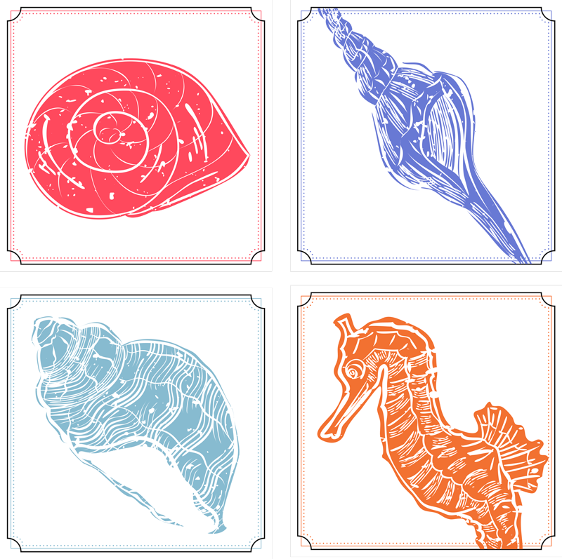 Floral rug with ocean life designs - TenStickers