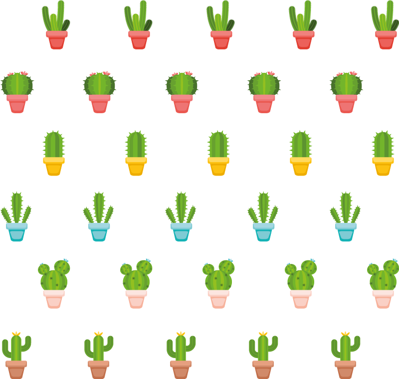 Floral rug with cacti pattern design - TenStickers