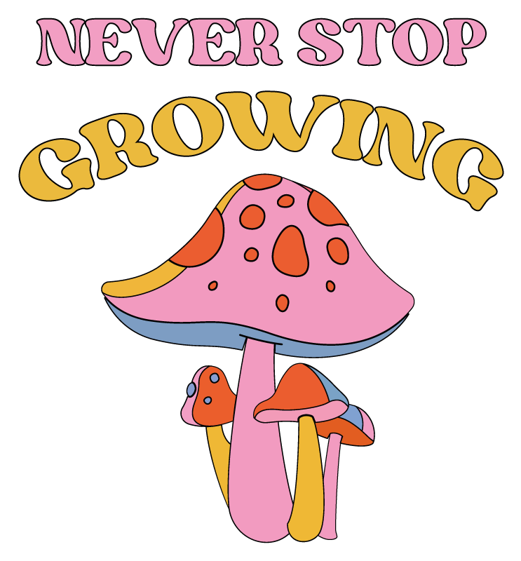 Floral rug with whimsical mushroom design - TenStickers