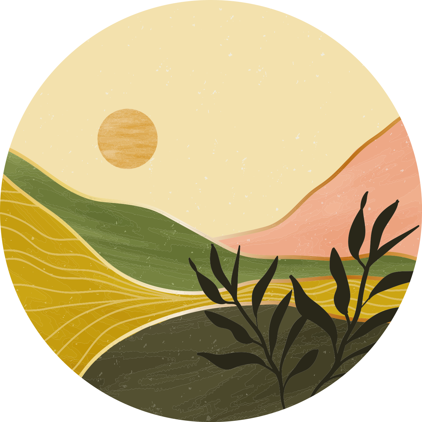 Floral rug serene landscape design - TenStickers