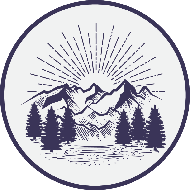 Floral rug with mountain scenery design - TenStickers