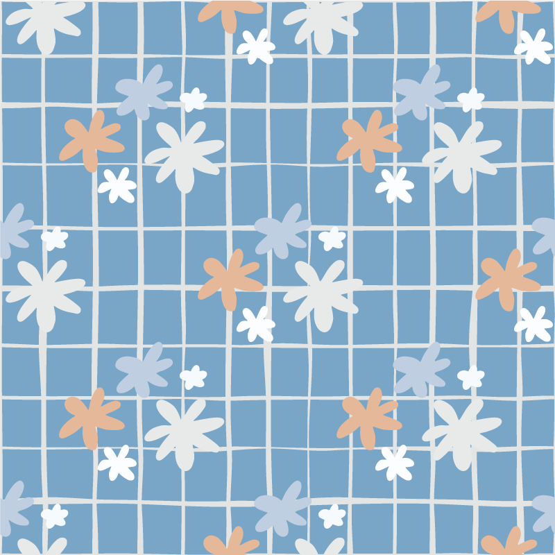 Floral rug with botanical design - TenStickers