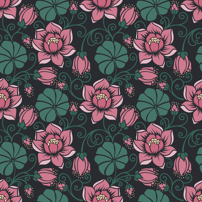 Floral rug with blooming vines - TenStickers