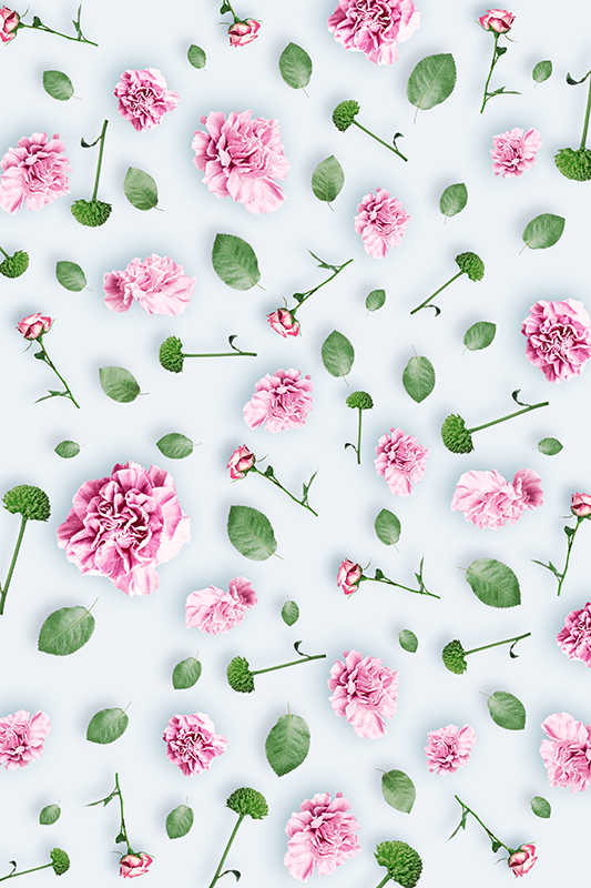 Floral rug with vibrant plant flowers design - TenStickers