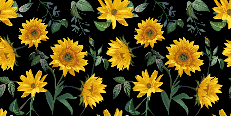 Floral rug vintage sunflower - TenStickers