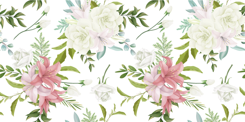 Floral rug in minimalist realistic garden style - TenStickers