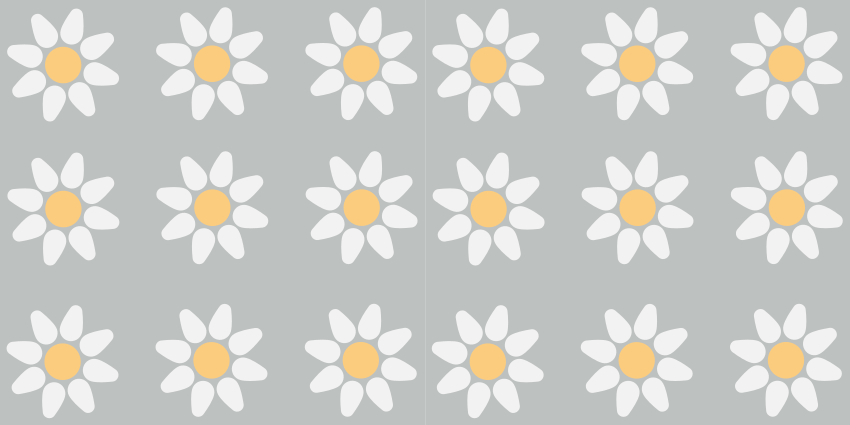 Floral rug with daisy pattern - TenStickers