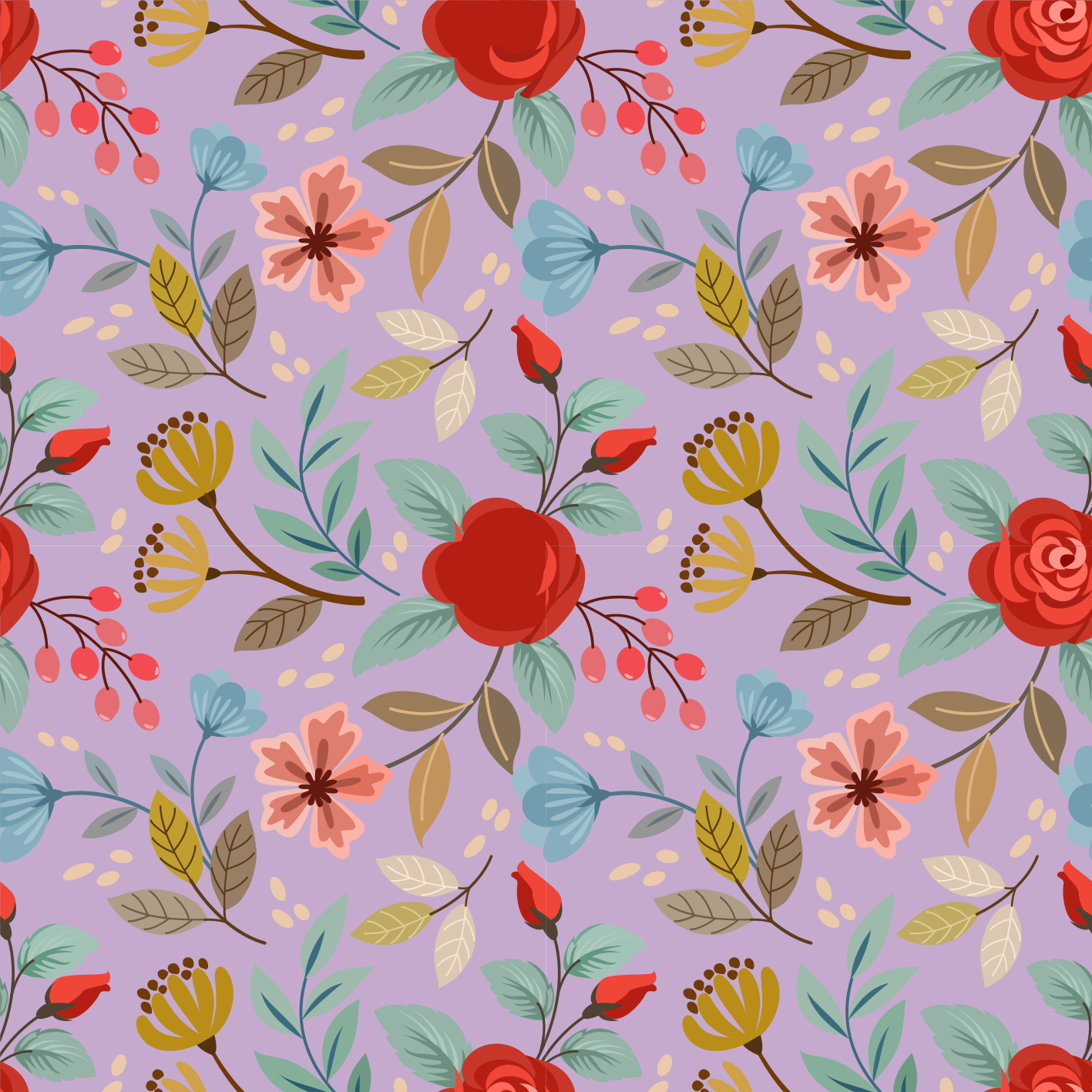 Floral rug with vibrant blooms - TenStickers