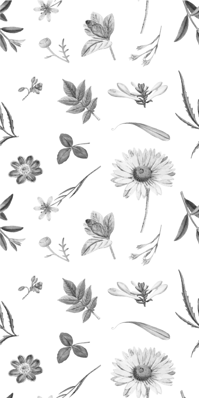 Floral rug with gray spring flowers - TenStickers