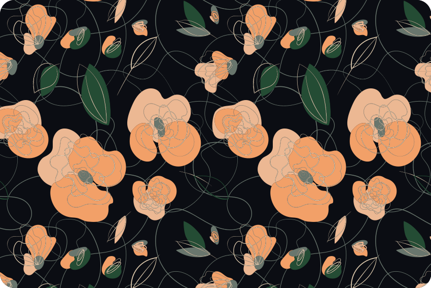 Floral rug with dark vivid flora and fauna pattern - TenStickers