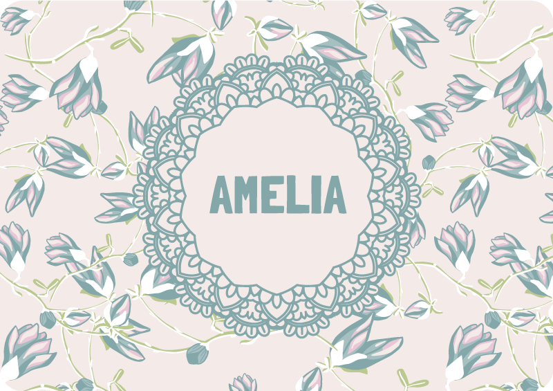 Floral rug with blossoms and ferns - TenStickers