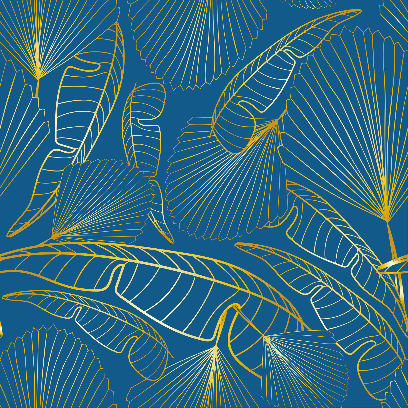 Floral rug with golden leaves - TenStickers