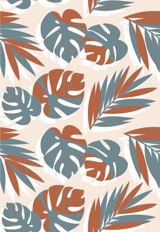 Floral rug with big green monster plants for glass - TenStickers