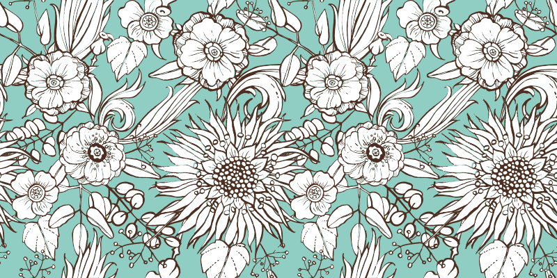 Floral rug with sunflower design - TenStickers