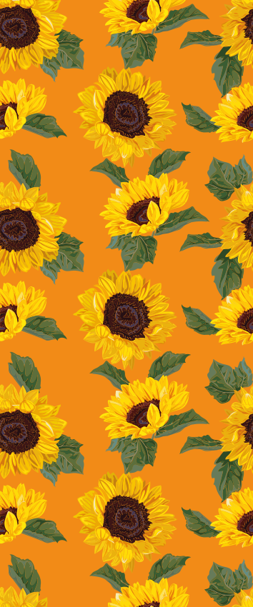 Floral rug with orange sunflower design - TenStickers