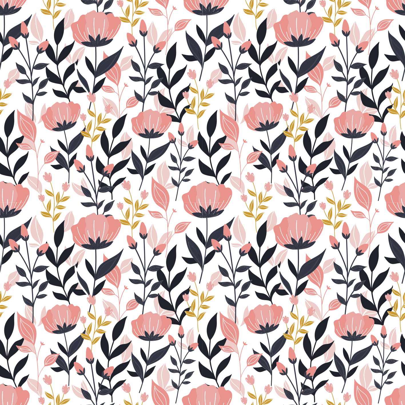 Floral rug with pink blossoms - TenStickers