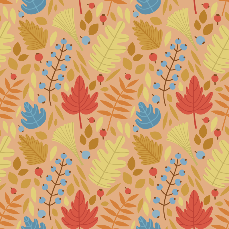 Floral rug with charming autumn leaves design - TenStickers
