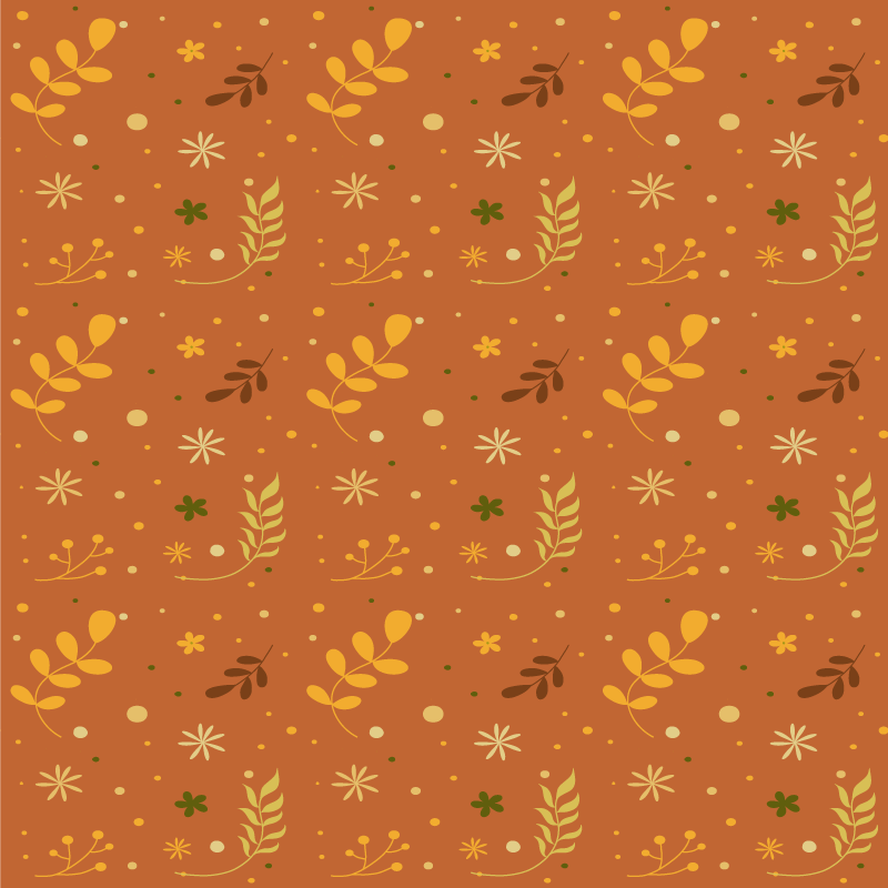 Floral rug with orange leaf tones design - TenStickers