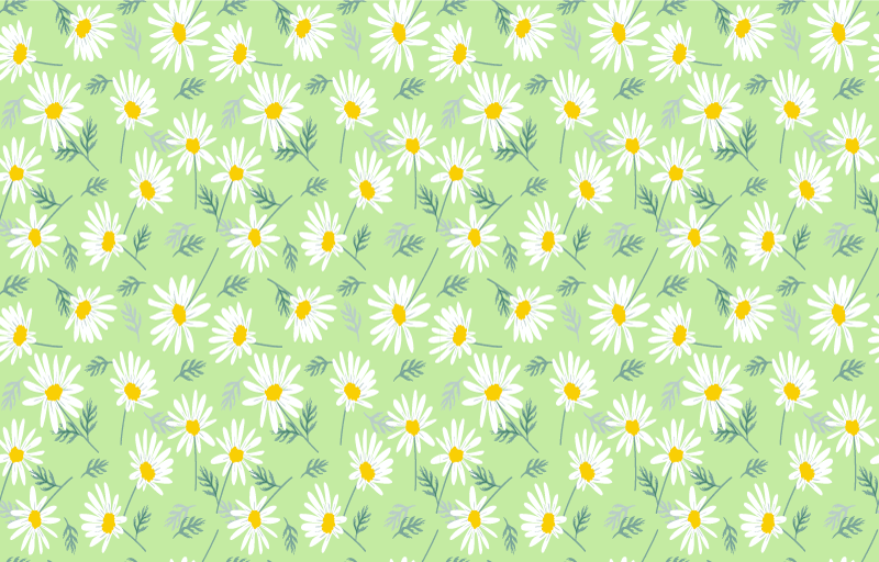 Floral rug with spring daisy pattern - TenStickers