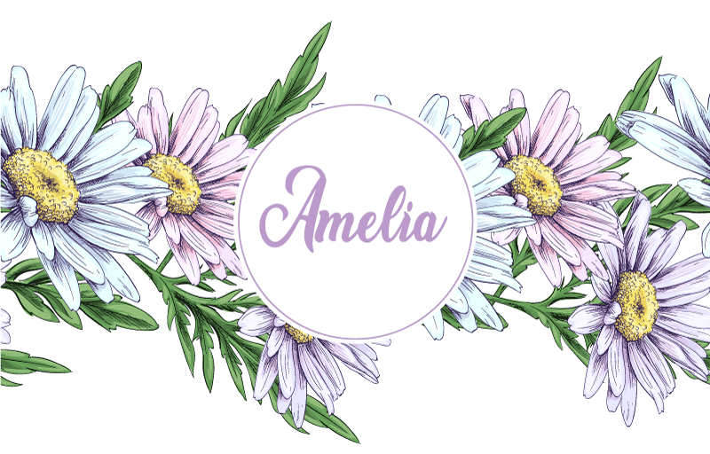 Floral rug with personalized daisy design - TenStickers