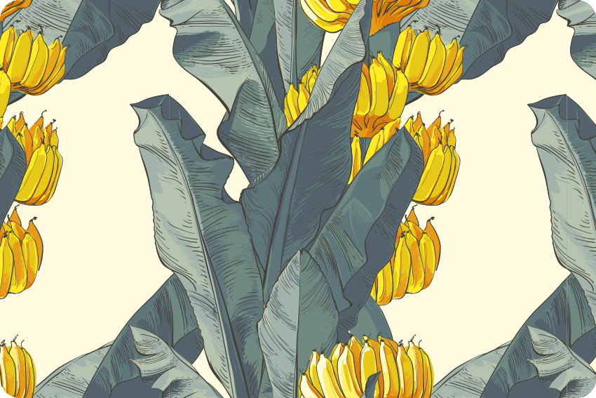 Floral rug with banana tree artistic design - TenStickers